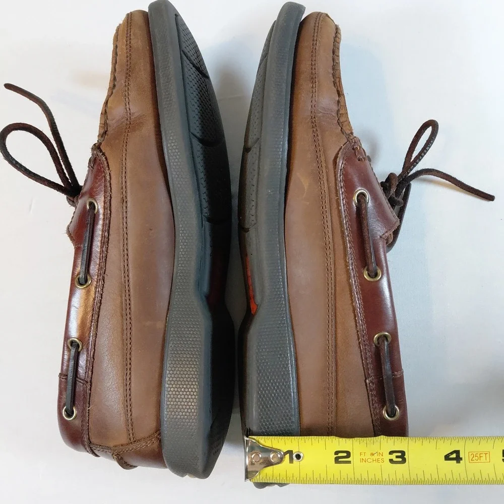 Bass Harry II Leather Boat Shoes Brown Moc Toe Men's 7.5M Casual Deck 1670-230
